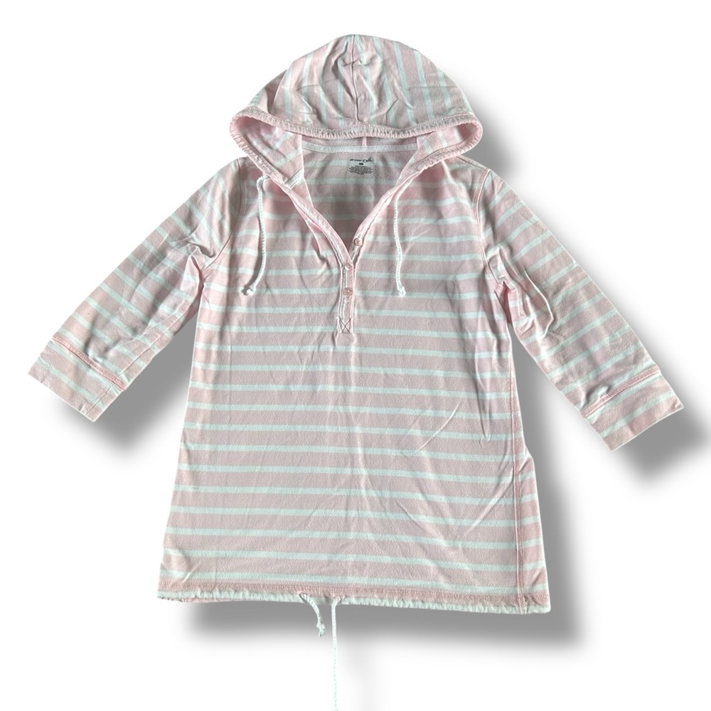 [Exertek] Pink and White Striped Hoodie